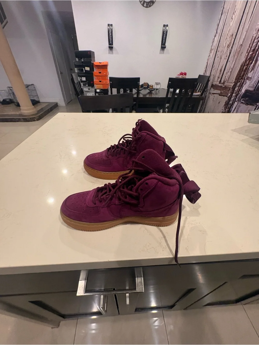Women’s High-Top Sneakers in Deep Plum with Gum Sole
